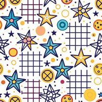 a colorful pattern with stars and squares vector
