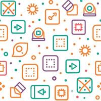 a colorful pattern with icons and symbols vector
