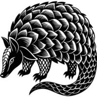 an armadillo in a woodcut style vector