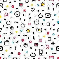 a seamless pattern with icons and symbols vector