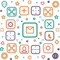 a colorful set of icons with various icons vector