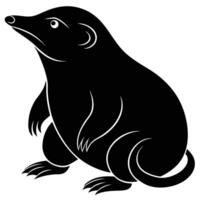 a black and white illustration of a rat vector