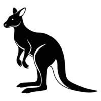 a black and white silhouette of a kangaroo vector