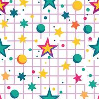a colorful star and dot pattern on a white background vector