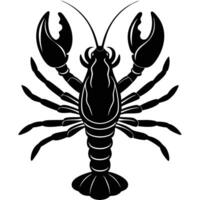 lobster silhouette on white background vector