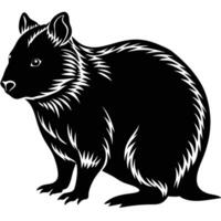 a black and white image of a small animal vector