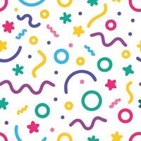 seamless pattern with colorful shapes and lines vector