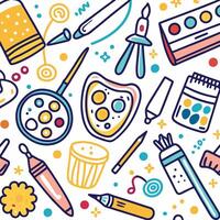art supplies and tools for the arts vector