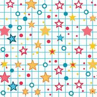a colorful star pattern with squares and circles vector