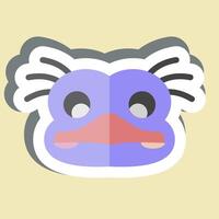 Sticker Ostrich. related to Animals symbol. simple design editable vector