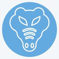 Icon Crocodile. related to Animals symbol. blue eyes style. simple design editable vector