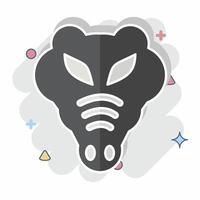 Icon Crocodile. related to Animals symbol. comic style. simple design editable vector