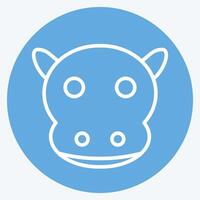 Icon Hippo. related to Animals symbol. blue eyes style. simple design editable vector