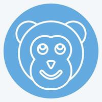 Icon Monkey. related to Animals symbol. blue eyes style. simple design editable vector