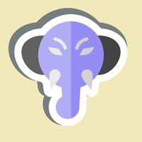 Sticker Elephant. related to Animals symbol. simple design editable vector