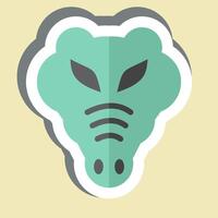 Sticker Crocodile. related to Animals symbol. simple design editable vector