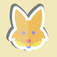 Sticker Fox. related to Animals symbol. simple design editable vector