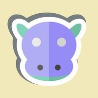 Sticker Hippo. related to Animals symbol. simple design editable vector
