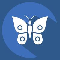 Icon Butterfly. related to Animals symbol. long shadow style. simple design editable vector