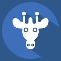 Icon Giraffe. related to Animals symbol. long shadow style. simple design editable vector