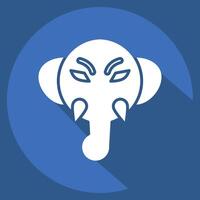 Icon Elephant. related to Animals symbol. long shadow style. simple design editable vector