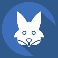 Icon Fox. related to Animals symbol. long shadow style. simple design editable vector