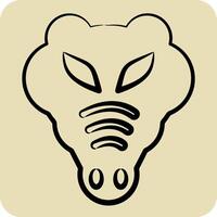 Icon Crocodile. related to Animals symbol. hand drawn style. simple design editable vector