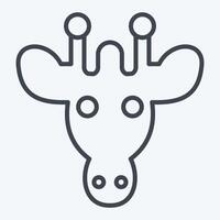 Icon Giraffe. related to Animals symbol. line style. simple design editable vector