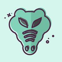 Icon Crocodile. related to Animals symbol. MBE style. simple design editable vector