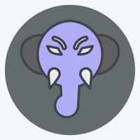 Icon Elephant. related to Animals symbol. color mate style. simple design editable vector