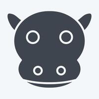 Icon Hippo. related to Animals symbol. glyph style. simple design editable vector
