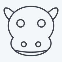 Icon Hippo. related to Animals symbol. line style. simple design editable vector