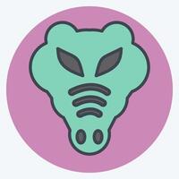 Icon Crocodile. related to Animals symbol. color mate style. simple design editable vector