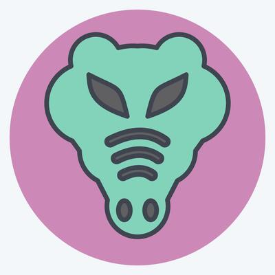 Icon Crocodile. related to Animals symbol. color mate style. simple design editable