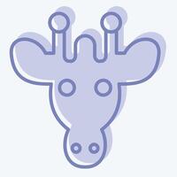 Icon Giraffe. related to Animals symbol. two tone style. simple design editable vector