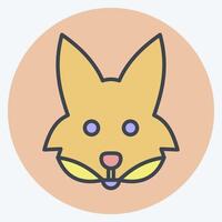 Icon Fox. related to Animals symbol. color mate style. simple design editable vector