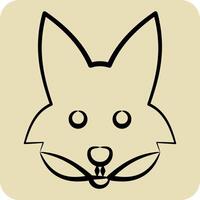 Icon Fox. related to Animals symbol. hand drawn style. simple design editable vector