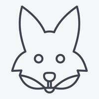 Icon Fox. related to Animals symbol. line style. simple design editable vector