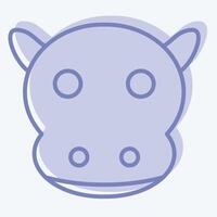 Icon Hippo. related to Animals symbol. two tone style. simple design editable vector