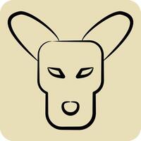 Icon Kangaro. related to Animals symbol. hand drawn style. simple design editable vector