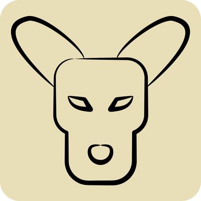 Icon Kangaro. related to Animals symbol. hand drawn style. simple design editable