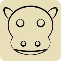 Icon Hippo. related to Animals symbol. hand drawn style. simple design editable vector