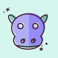 Icon Hippo. related to Animals symbol. MBE style. simple design editable vector