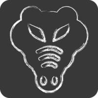 Icon Crocodile. related to Animals symbol. chalk Style. simple design editable vector