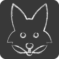 Icon Fox. related to Animals symbol. chalk Style. simple design editable vector