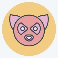Icon Lemur. related to Animals symbol. color mate style. simple design editable vector