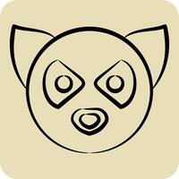 Icon Lemur. related to Animals symbol. hand drawn style. simple design editable vector