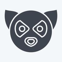 Icon Lemur. related to Animals symbol. glyph style. simple design editable vector