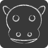 Icon Hippo. related to Animals symbol. chalk Style. simple design editable vector