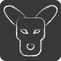 Icon Kangaro. related to Animals symbol. chalk Style. simple design editable vector